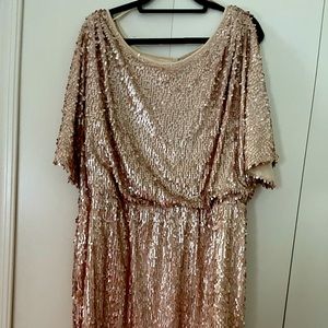 3X Jessica Simpson nude sequin dress